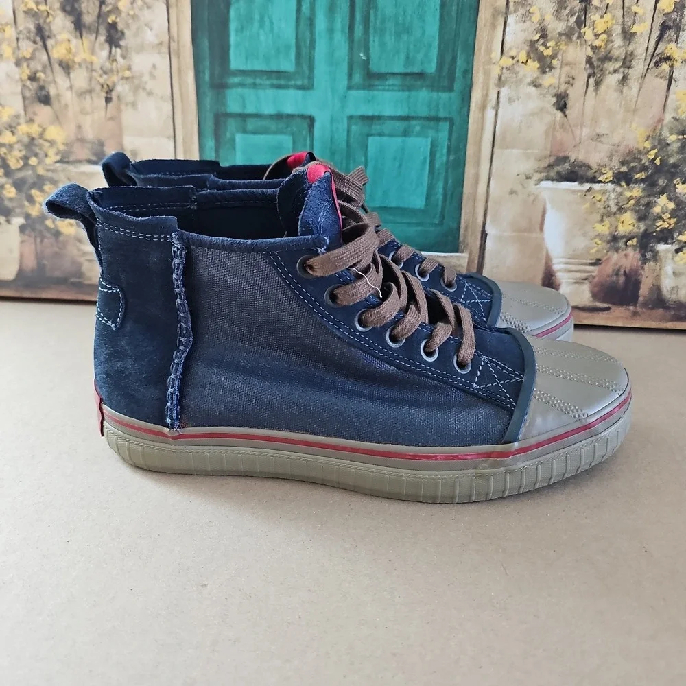 Sorel Sentry Chukka Grey Canvas Rubber Toe Sneaker Boots Shoe Men Size 9.5 Gray